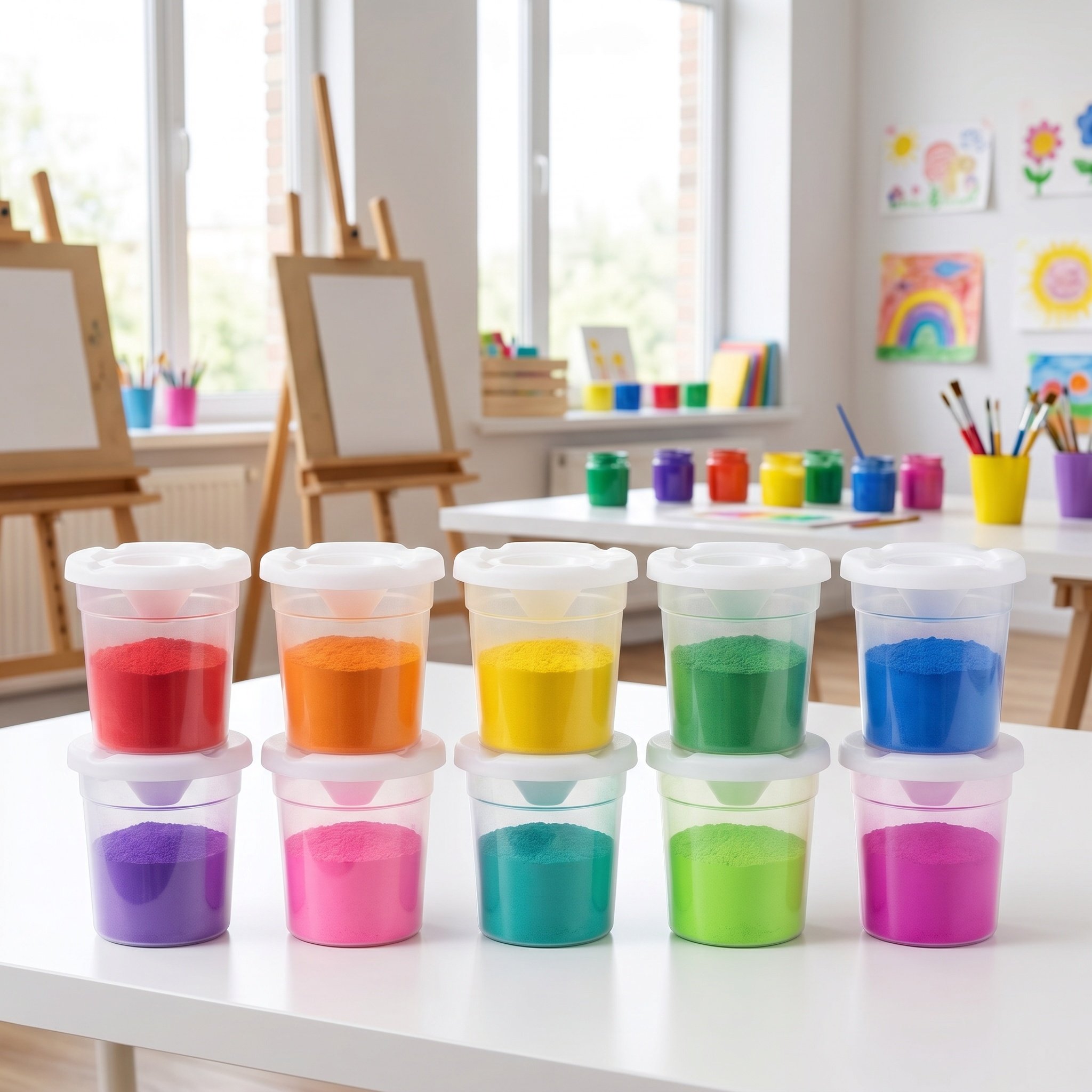Art Craft For Preschoolers - 10Pcs Children Paint Cups Reusable Spill