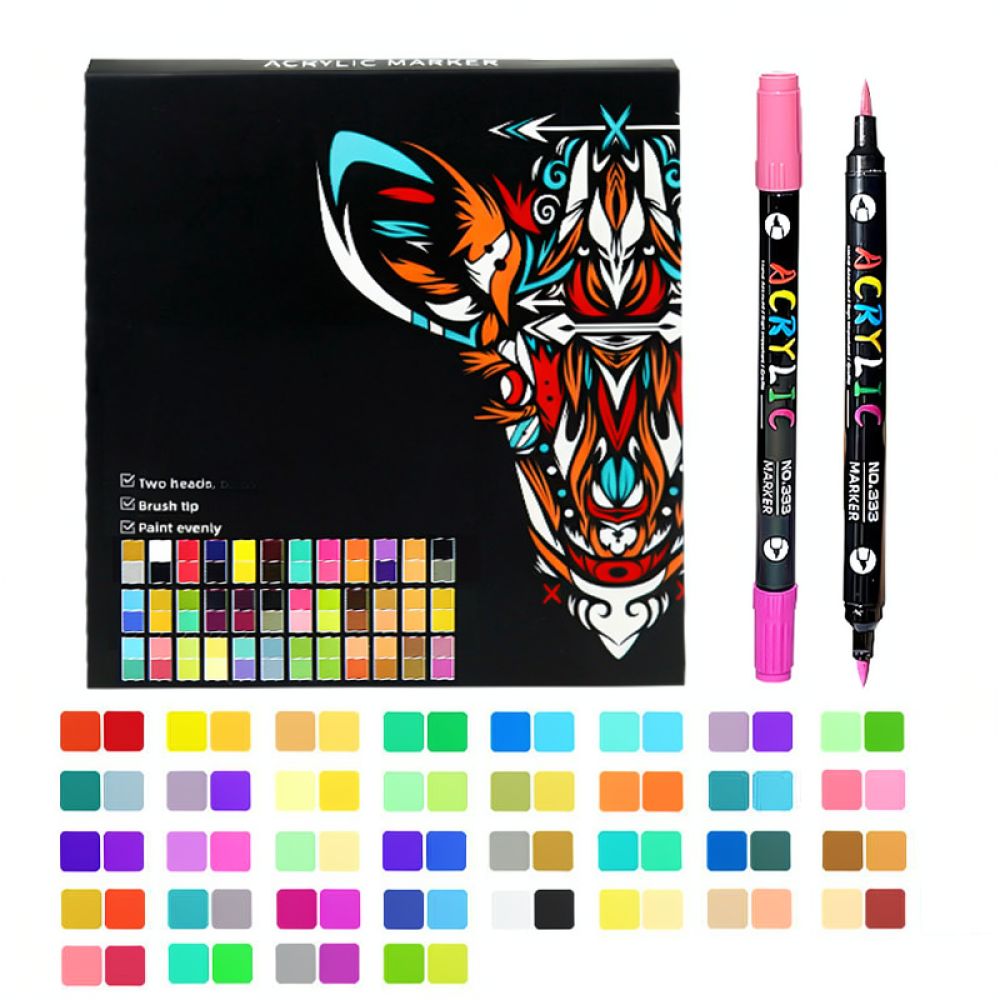 Art Craft Letter A - Acrylic Paint Markers Set Dual Tip