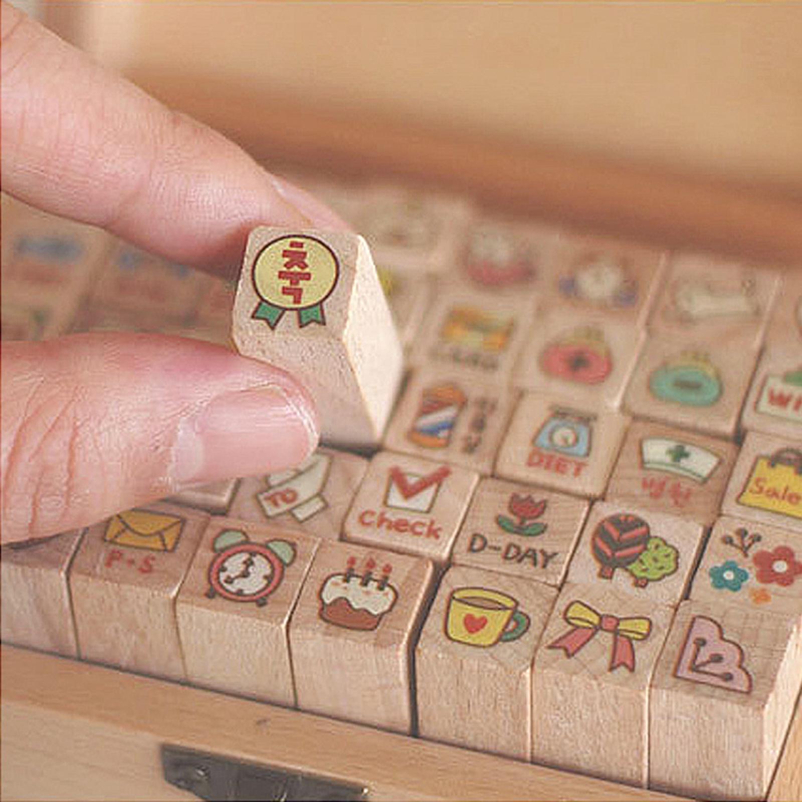 Art Craft Letter A - Decorative Wooden Letter Stamp Set Cute