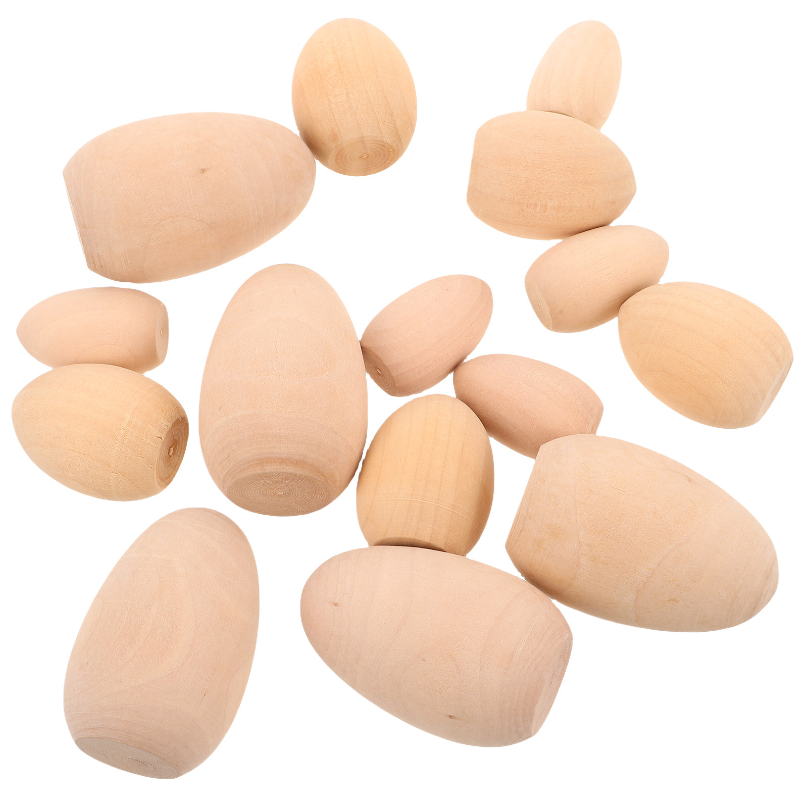 Art Craft Toddlers - 15Pcs Wooden Easter Eggs Eco-Friendly Blank