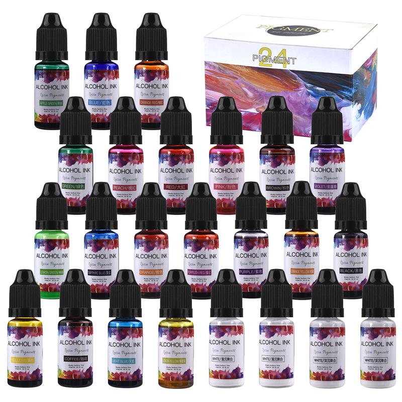 24 Màu/Bộ 10Ml Nhựa Sắc Tố Ngh - đánh giá và giá Alcohol Ink Set