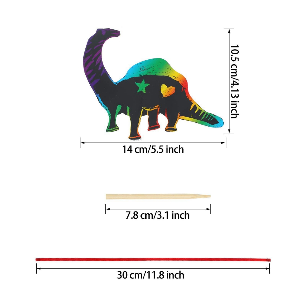 12Pcs Cartoon Dinosaur Scratch - đánh giá và giá Art Craft Dinosaur