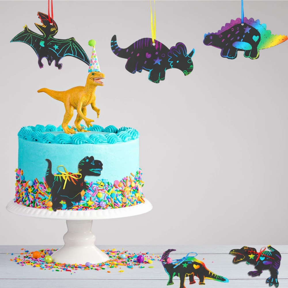 12Pcs Cartoon Dinosaur Scratch - đánh giá và giá Art Craft Dinosaur