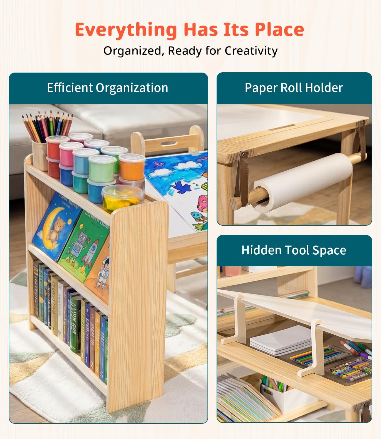 Kids Wooden Art Table 2 Chair  - đánh giá và giá Art Craft Toddlers