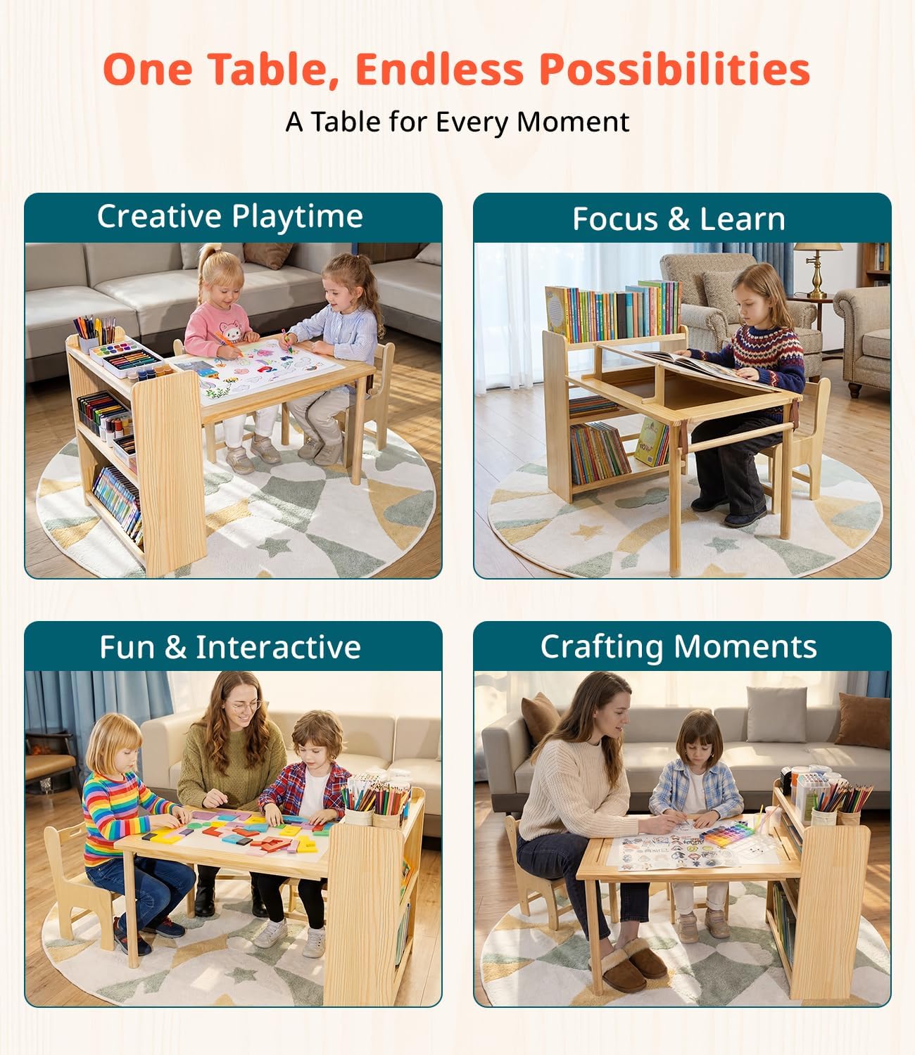 Kids Wooden Art Table 2 Chair  - đánh giá và giá Art Craft Toddlers