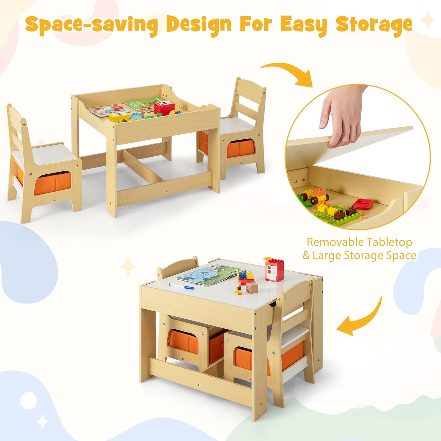 Kids Table and Chair Set, 3 in - đánh giá và giá Art Craft Toddlers