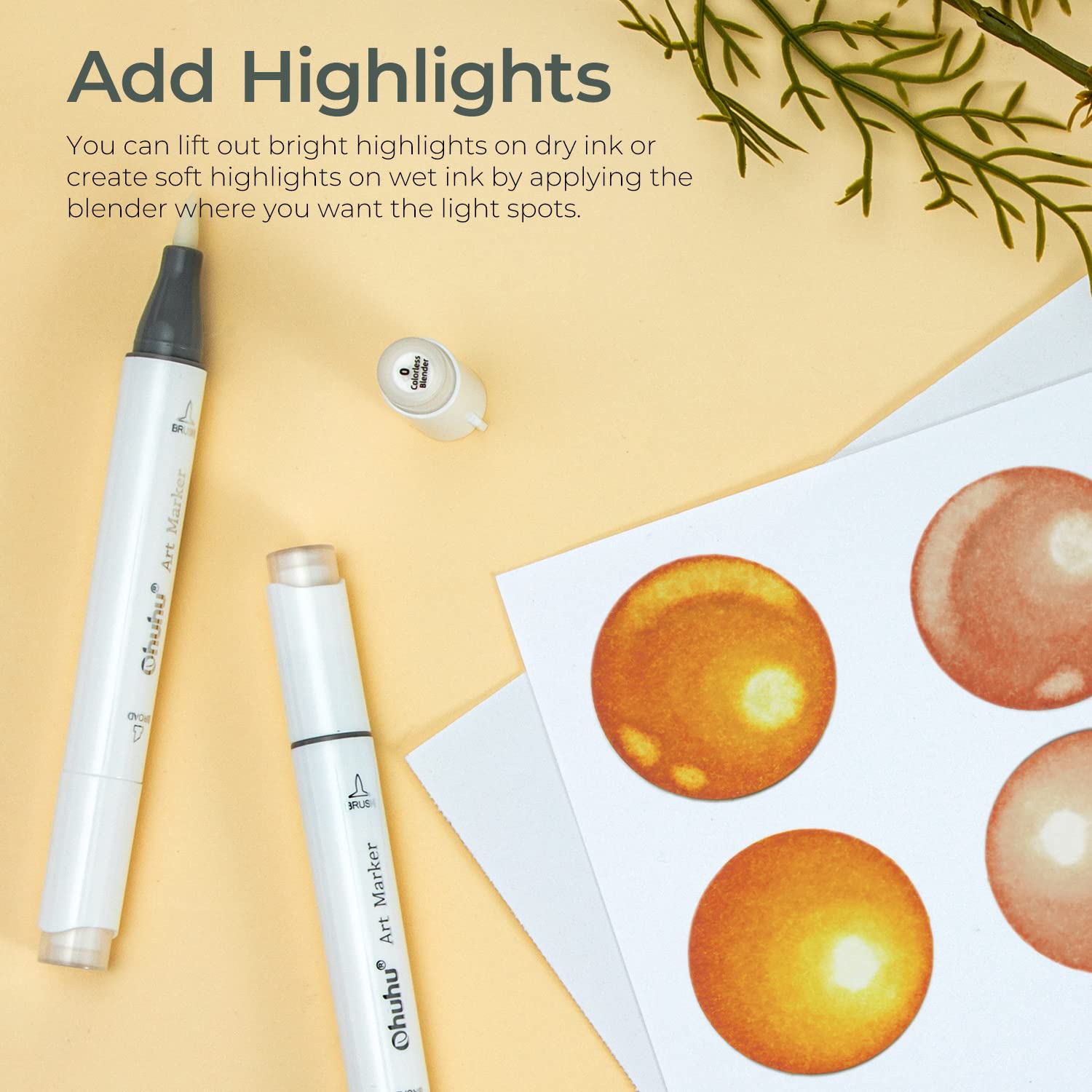 Ohuhu Honolulu Colorless Blend - đánh giá và giá Alcohol Ink Set
