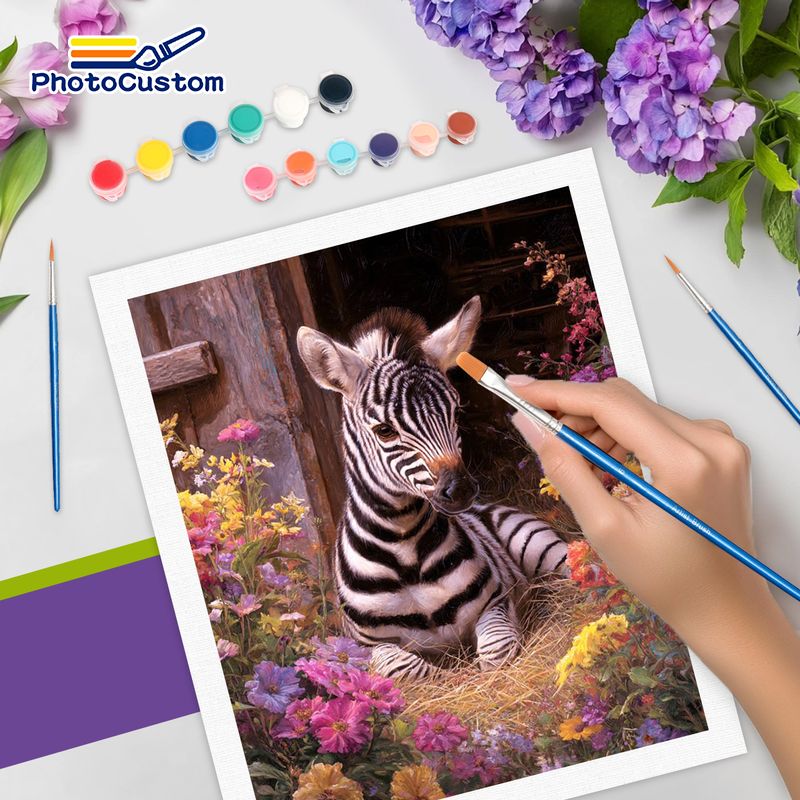 PhotoCustom Zebra Paint By Num - đánh giá và giá Art Craft Zebra