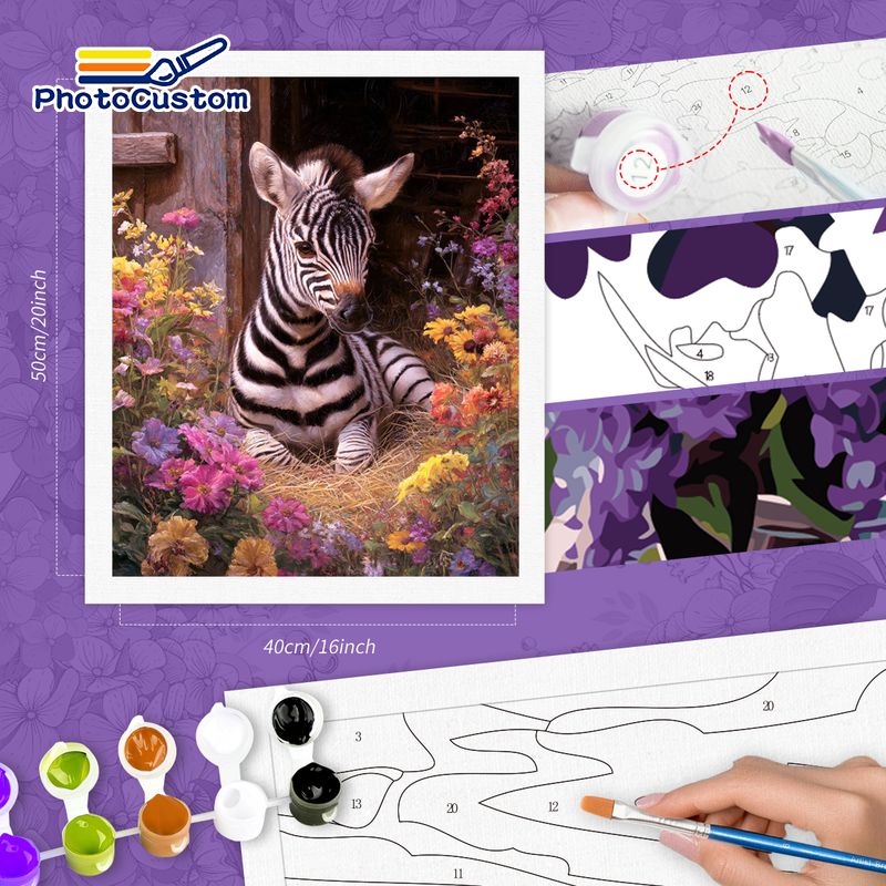 PhotoCustom Zebra Paint By Num - đánh giá và giá Art Craft Zebra