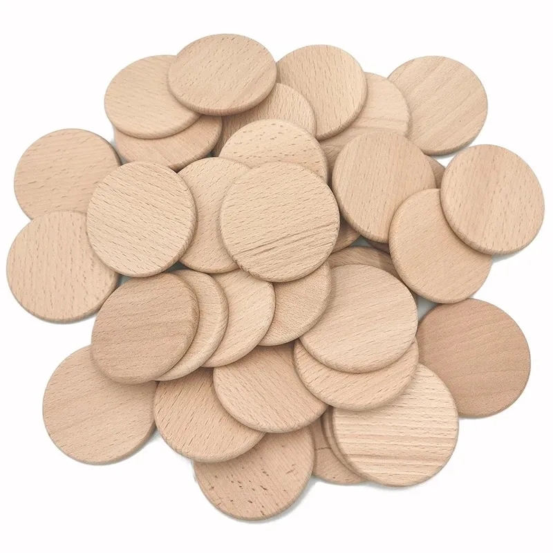 50PCS Round Unfinished Wood Cu - đánh giá và giá Art Craft Game