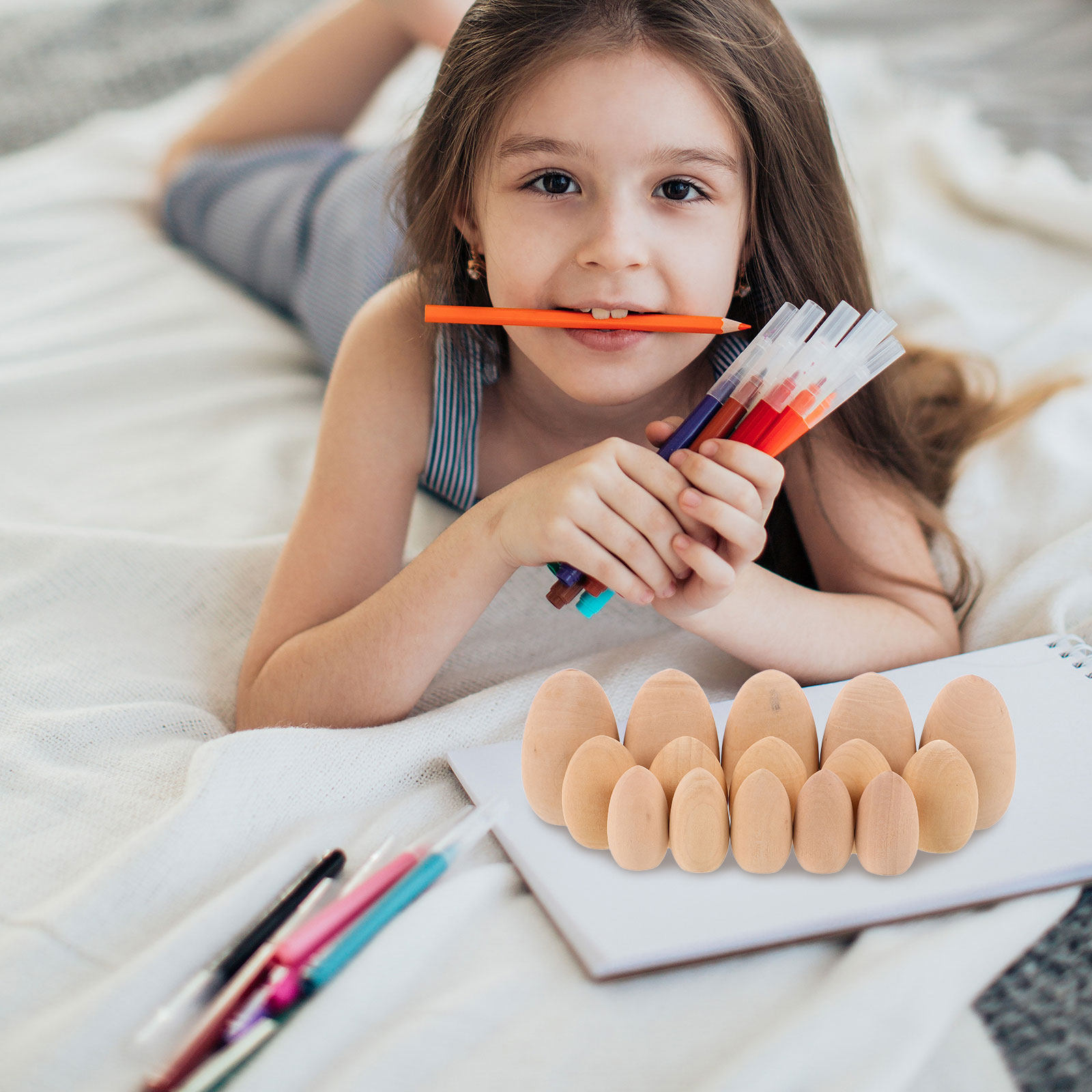 15Pcs Wooden Easter Eggs Eco-F - đánh giá và giá Art Craft Toddlers